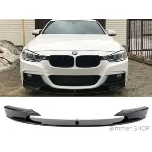 Накладка переднего бампера M Performance BMW 3 Series F30 F31 (2012-2018) ABS чёрный глянец