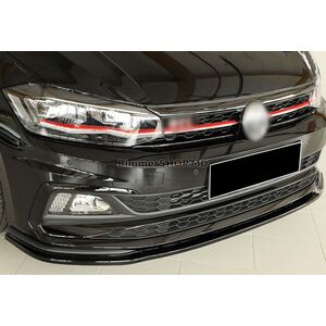 Передний сплиттер DPT V-1 (для GTI, Черный Глянец) Volkswagen Polo 2017- гг.