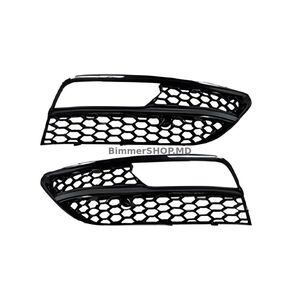 Решетки противотуманных фар RS-Style V-1 (2012-2016, 2 шт, Черный) Audi A3 2012-2020 гг.