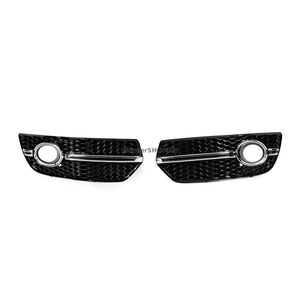 Решетки противотуманных фар RS-Style (2008-2012, 2 шт., черные с хромом) Audi Q5 2008-2017 гг.