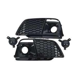Решетки противотуманных фар с туманкой RS-Style (Sport, 2017-2020, 2 шт, Черный) Audi Q5 2017-2025 гг.