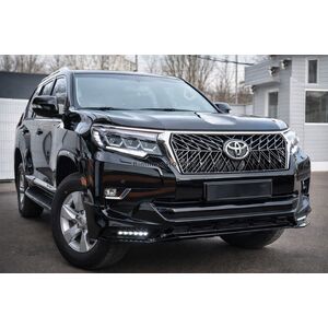 Накладка на передний бампер TRD (2017-) Черный Toyota Land Cruiser Prado 150 2009-2023 гг.