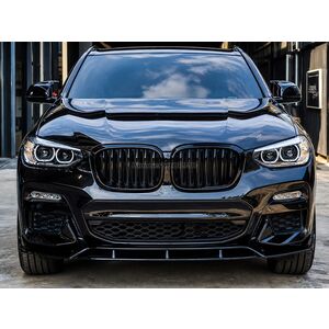 Передний спойлер 3D (для M-Sport 2018-2022, черный глянец) BMW X4 G02 2018- гг.