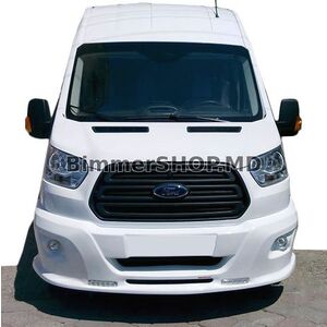Накладка на передний бампер LED (2014-2019, грунт под покраску) Ford Transit 2014- гг.