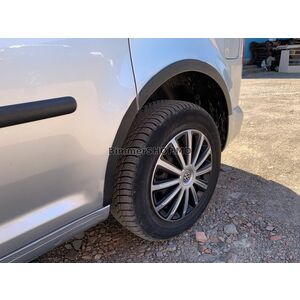 Расширители арок (черный мат) Короткая база, 1 боковая (пластик) Volkswagen Caddy 2010-2015 гг.