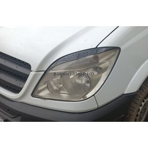 Реснички на Фары Прямые (черные, ABS, 2006-2013) Черный Глянец Mercedes Sprinter W906 2006–2018 гг.