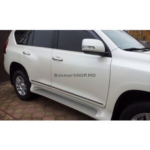 Молдинги дверей (Дизайн 2013-2017) Белый Toyota Land Cruiser Prado 150 2009-2023 гг.