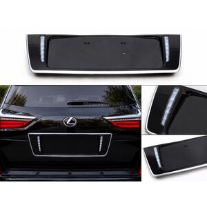 Задний держатель номерного знака с LED (2007-2023) Черный Lexus LX570/450d 2008-2022 гг.