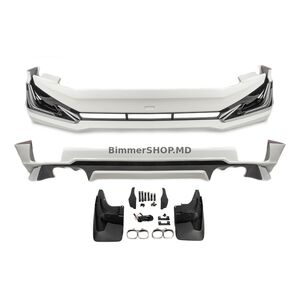 Накладки на передний и задний бампер Modelista V3-LED (2017-) Черный Toyota Land Cruiser Prado 150 2009-2023 гг.