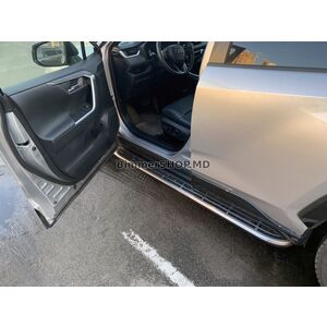 Боковые Подножки OEM V1A (2 шт, Алюминий) Toyota Rav 4 2019–2025 гг.