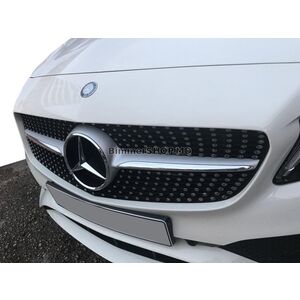 Передняя решетка Diamond Silver (для Avantgarde/AMG-Line/C43 AMG) 2014-2018, с камерой Mercedes C-сlass W205 2014-2021 гг.