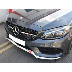 Передняя решетка Diamond Silver (для Avantgarde/AMG-Line/C43 AMG) 2018+, без камеры Mercedes C-сlass W205 2014-2021 гг.