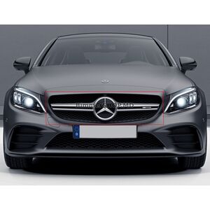 Передняя решетка AMG Silver (для Avantgarde/AMG-Line/C43 AMG) 2018+, с камерой Mercedes C-сlass W205 2014-2021 гг.