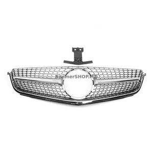 Передняя решетка Diamond Silver (для C63) 2012-2015 Mercedes C-class W204 2007-2015 гг.