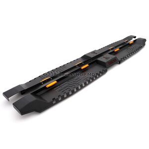 Боковые пороги Dakar V2 с LED (2 шт, металл) Isuzu D-Max 2002-2011 гг.