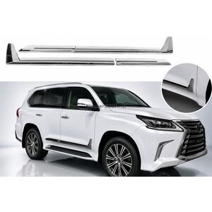 Молдинги на двери F-Sport Белые+Хром (4 шт, ABS) Lexus LX 500d/600 2022- гг.