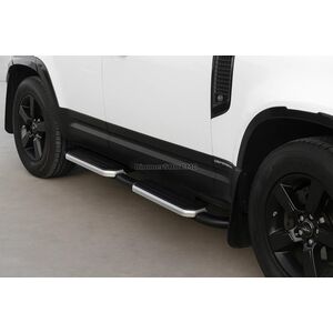 Боковые пороги OEM Silver (для 110/130, 2 шт.) Land Rover Defender 2019- гг.