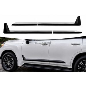 Черные молдинги на двери F-Sport белый+черный (4 шт, ABS) Lexus LX 500d/600 2022- гг.
