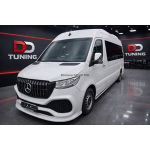 Передний бампер с решеткой ABS (грунтованный под покраску) Mercedes Sprinter W907/W910 2018- гг.