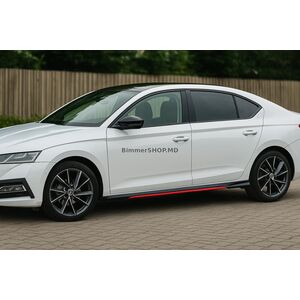 Универсальные накладки на боковые пороги Niken Red (ABS) (4шт)