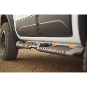 Боковые Подножки Dakar V2 с LED (2019+, 2 шт, металл) Mitsubishi L200 2015-2024 гг.