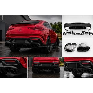 Задний диффузор с насадками Black (дизайн GLE63) Mercedes GLE coupe C167 2019- гг.