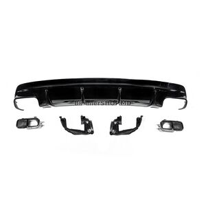 Задний диффузор Black (дизайн CLA45 с насадками) Mercedes CLA C117 2013-2019 гг.