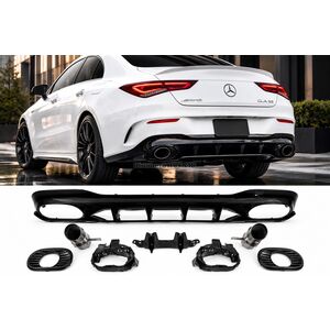 Задний диффузор с насадками на выхлоп (дизайн CLA35) Mercedes CLA C118 2019- гг.