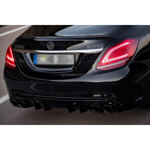 Задний диффузор с насадками на выхлоп (Дизайн C43) Mercedes C-сlass W205 2014-2021 гг.