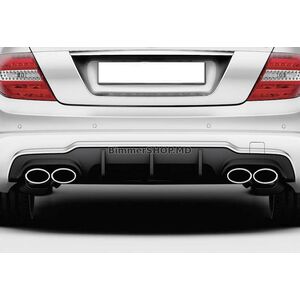 Задний диффузор DPT (2011-2014, для AMG SD, Черный Глянец) Mercedes C-class W204 2007-2015 гг.