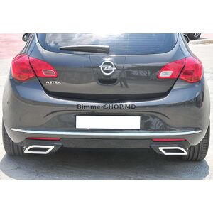 Задний Диффузор DPT V1 (2012-2015, HB, Черный Глянец) Opel Astra J 2009-2015 гг.