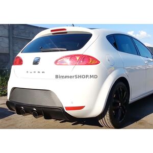 Задний диффузор DPT V-2 (2009-2012, Черный Глянец) Seat Leon 2005-2012 гг.