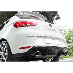 Задний диффузор DPT V-7 (2013-2016, Черный Глянец) Seat Leon 2013-2020 гг.