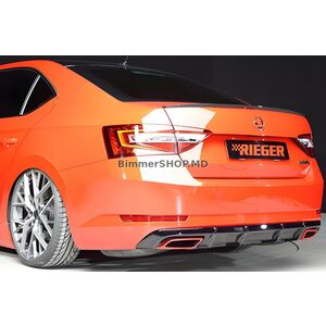 Задний Диффузор DPT V-1 (Черный Глянец) Skoda Superb 2015-2024 гг.