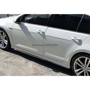 Боковые Пороги DPT V-2 (Черный Глянец) Volkswagen Golf 7/E-Golf 2012-2020 гг.