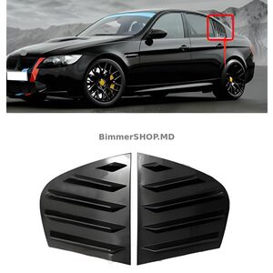 Накладки на задние окна DPT (Черный Глянец, 2шт) BMW 3 серия E90/E91 2005-2011 гг.