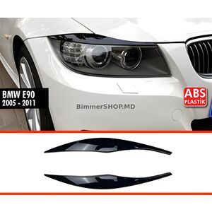 Реснички на Фары DPT (2шт, Черный Глянец) BMW 3 серия E90/E91 2005-2011 гг.