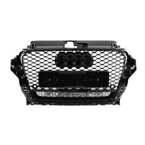 Передняя решетка RS-Style с надписью Quattro (2012-2016, черная) Audi A3 2012-2020 гг.