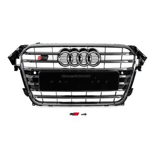 Передняя решетка S-Style (2012-2015, черная с хромом) Audi A4 B8 2007-2015 гг.