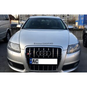 Передняя решетка радиатора S-Style (черная с хромом) Audi A6 C6 2004-2011 гг.