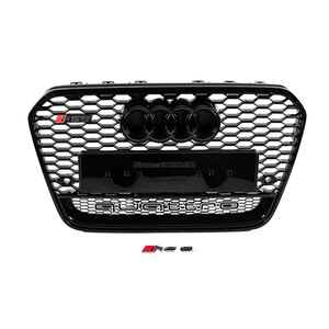 Передняя решетка радиатора RS-style черная с надписью Quattro (2011-2014) Audi A6 C7 2011-2017 гг.