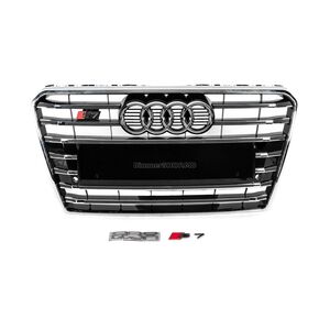 Передняя решетка S-Style (2010-2014, черная с хромом) Audi A7 2010-2018 гг.