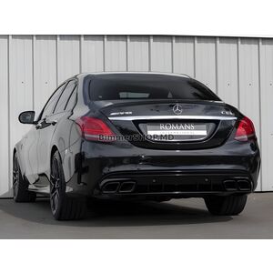 Задний диффузор с насадками Black (Дизайн C63 2018-2021) Mercedes C-сlass W205 2014-2021 гг.
