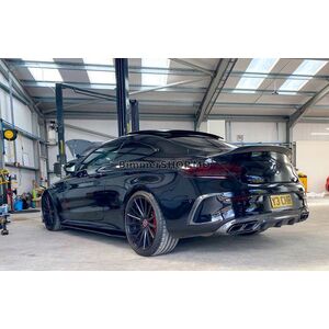 Задний диффузор с насадками Black (для Coupe дизайн AMG63) Mercedes C-сlass W205 2014-2021 гг.