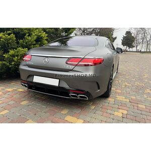 Задний диффузор с насадками Silver (2018-2020) Mercedes S-class C217 Coupe 2014-2020 гг.