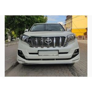 Накладки на передний и задний бампер Luxury (2013-2017) Белый Toyota Land Cruiser Prado 150 2009-2023 гг.