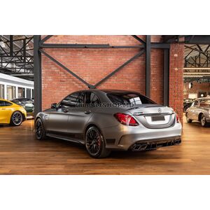 Задний диффузор с насадками Серебро (Дизайн C63 2018-2021) Mercedes C-сlass W205 2014-2021 гг.