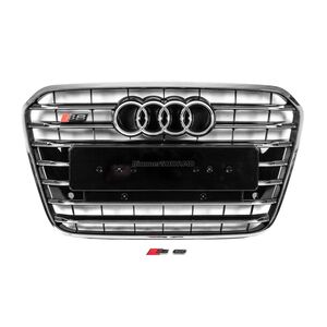 Передняя черная решетка с хромированной рамкой S-style (2011-2014) Audi A6 C7 2011-2017 гг.