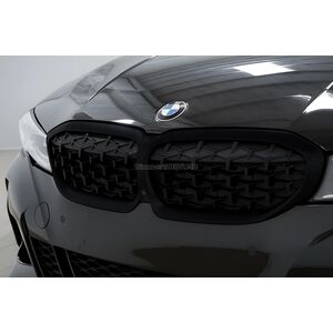 Ноздри Diamond Black (2018-2022, черная окантовка) Без места под камеру BMW 3 серия G20/G21 2018- гг.