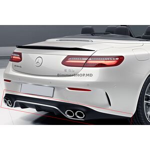 Задний диффузор Black с насадками Chrome (Дизайн AMG53) Mercedes E-class coupe C238 2016-2024 гг.